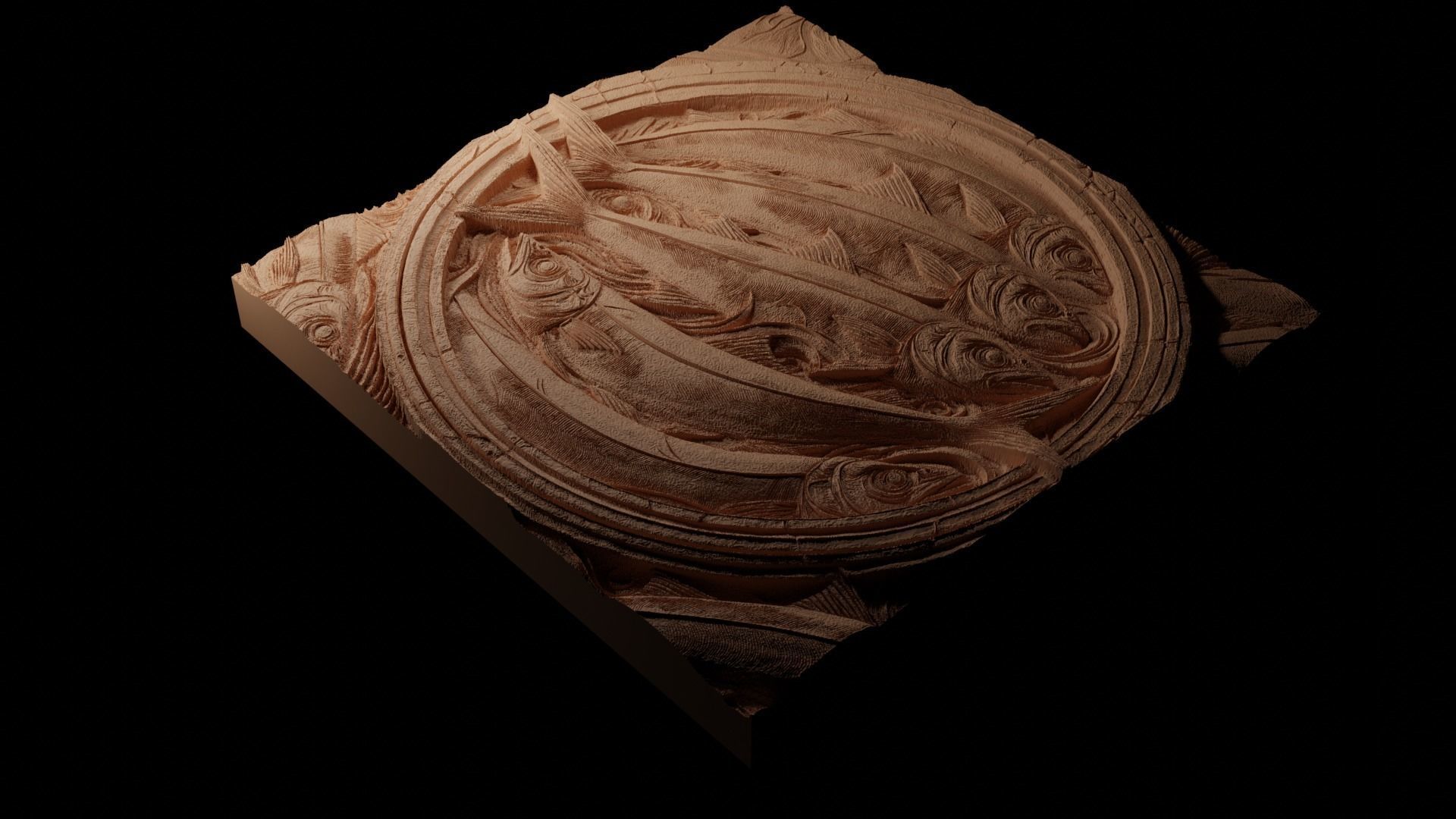 Sardines CNC 3d Print High Relief Sand Casting 3D print model_1