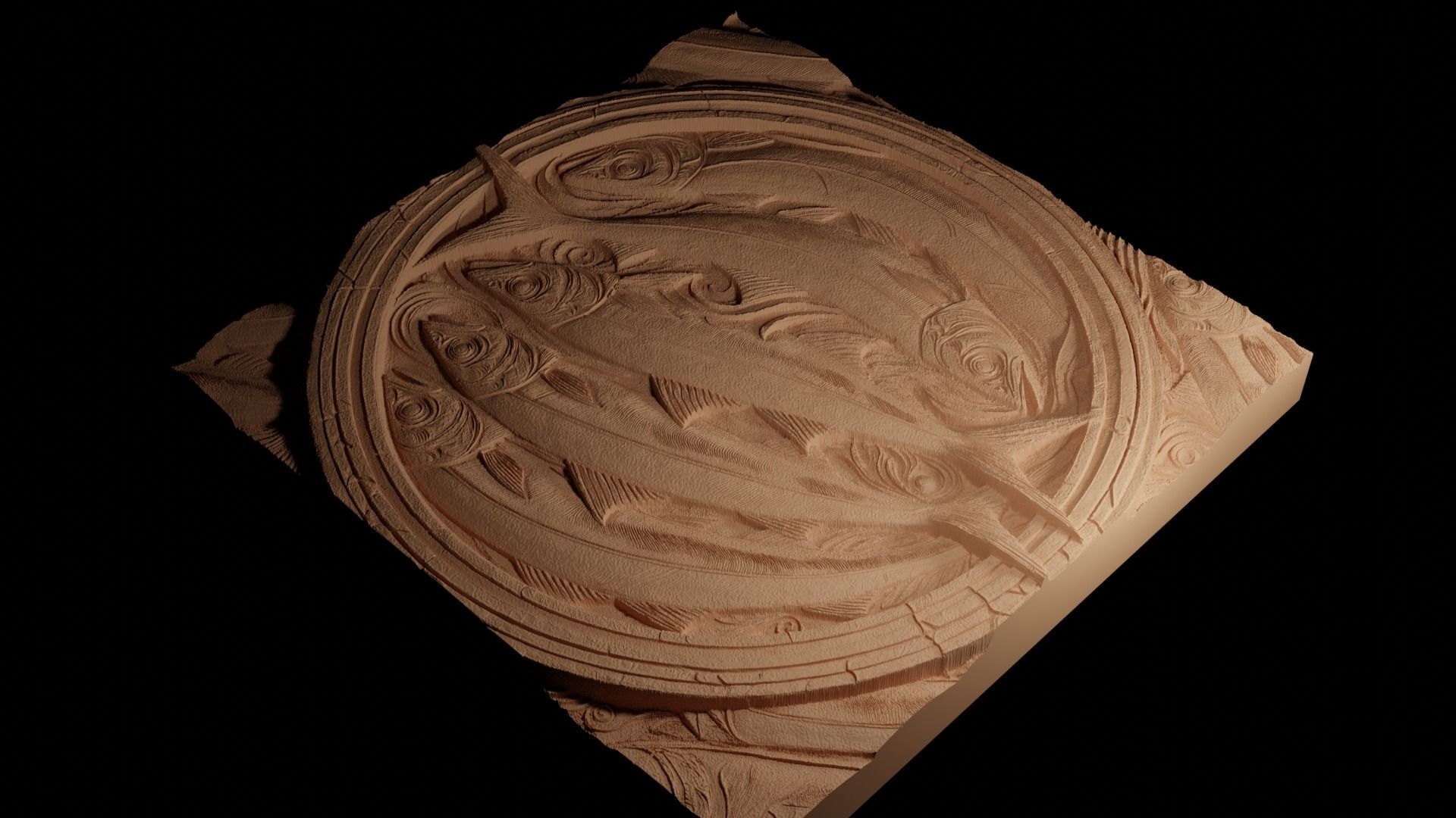 Sardines CNC 3d Print High Relief Sand Casting 3D print model_4