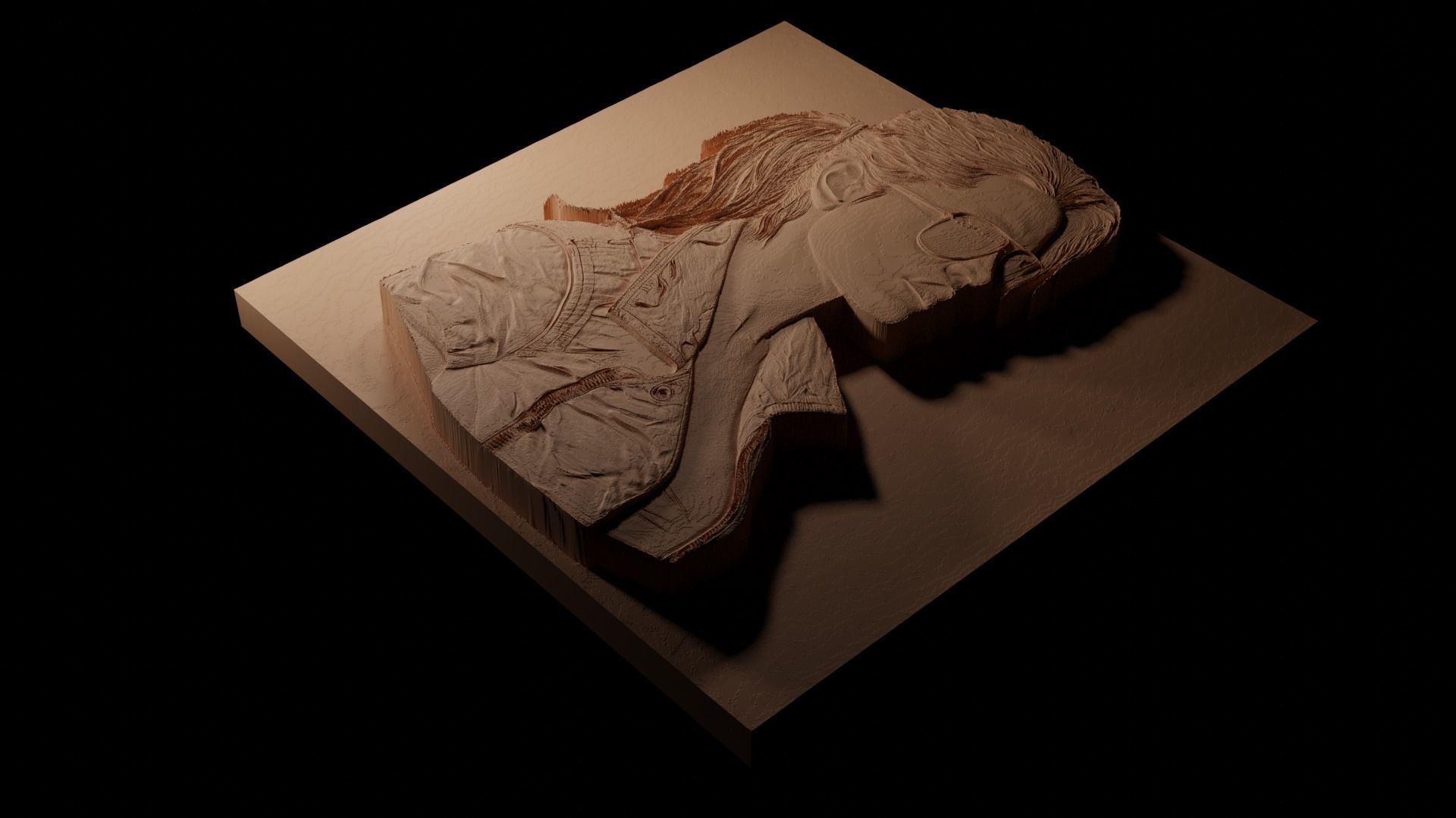 Sarah Connor Terminator CNC 3d Print High Relief Sand Casting 3D print model_1