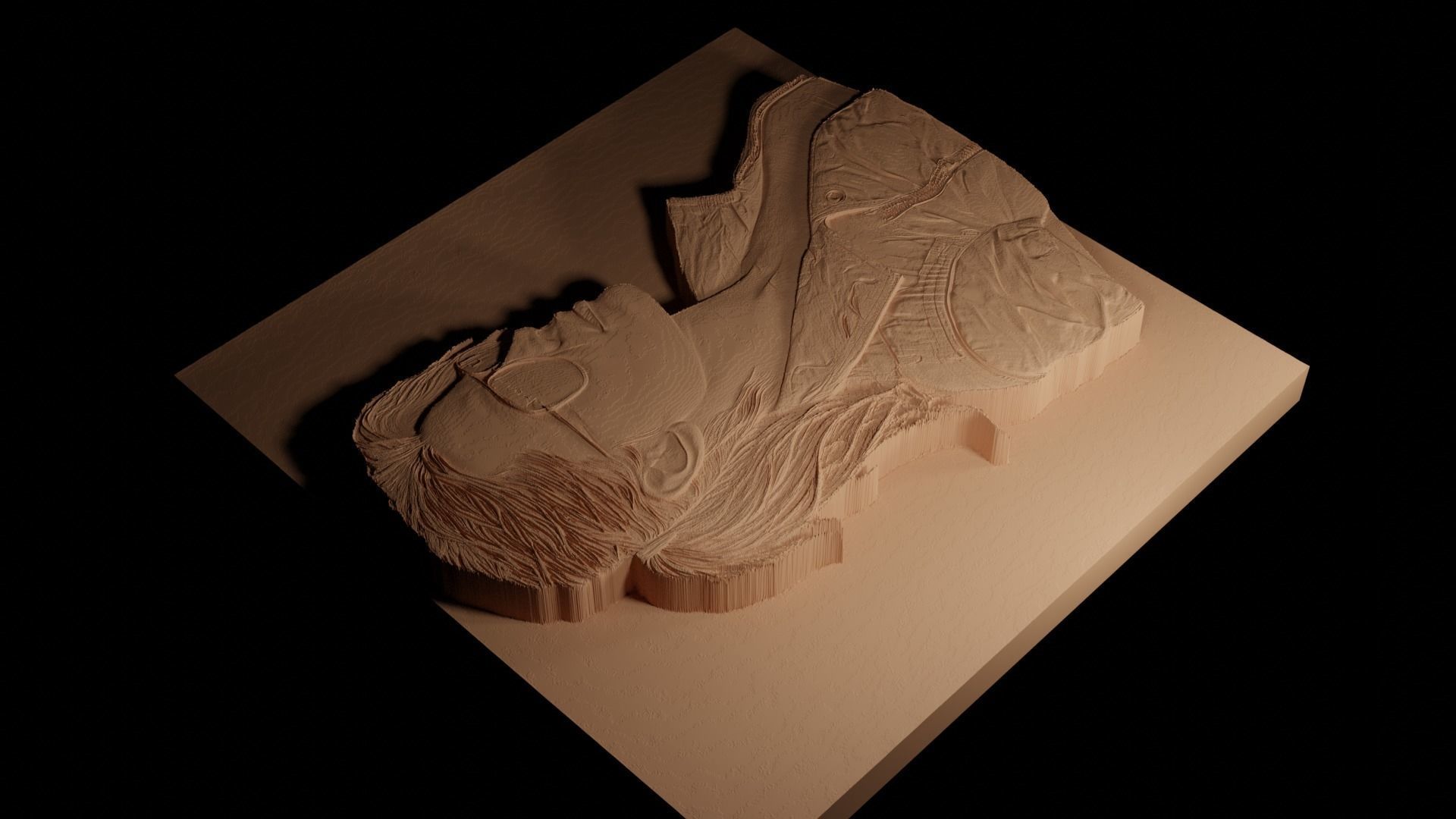 Sarah Connor Terminator CNC 3d Print High Relief Sand Casting 3D print model_4