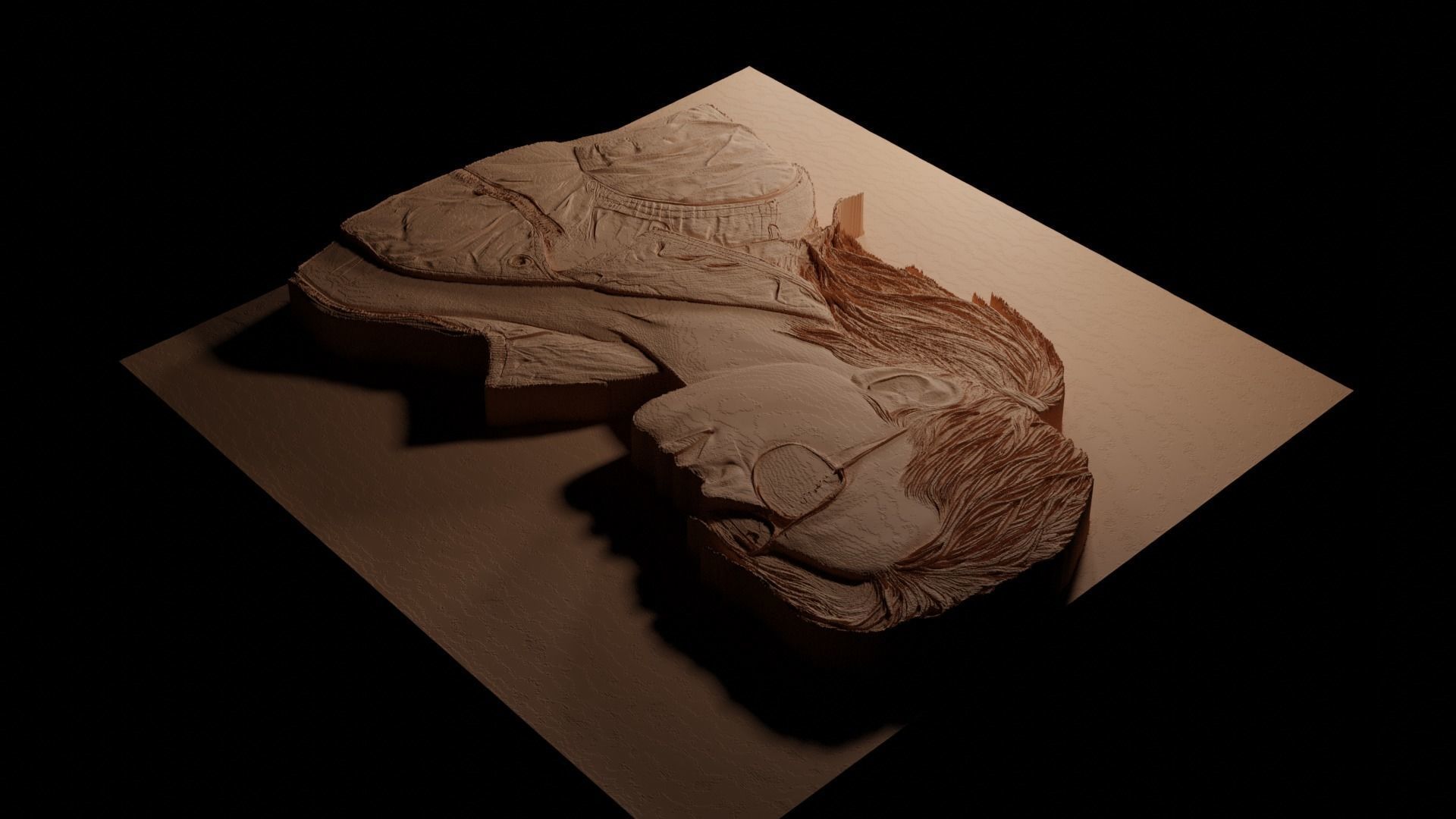 Sarah Connor Terminator CNC 3d Print High Relief Sand Casting 3D print model_3