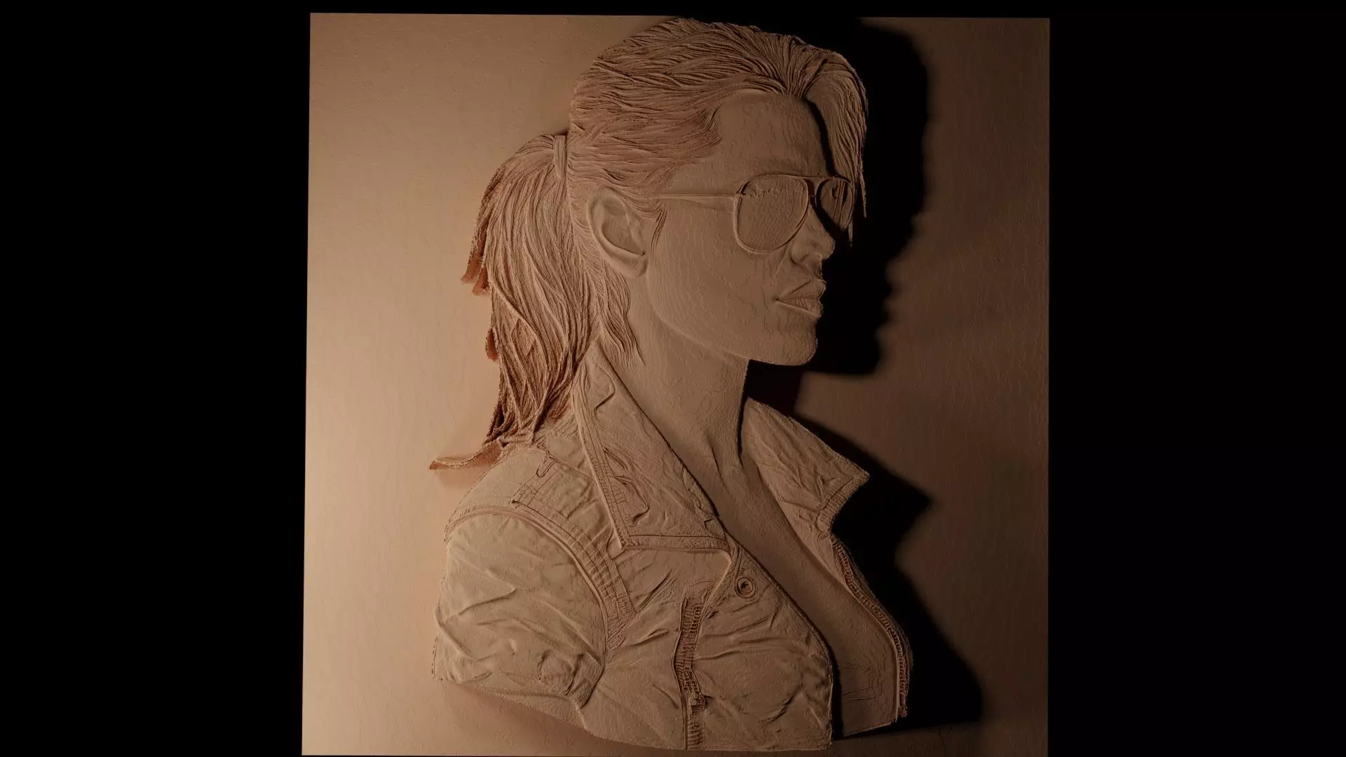 Sarah Connor Terminator CNC 3d Print High Relief Sand Casting 3D print model_0