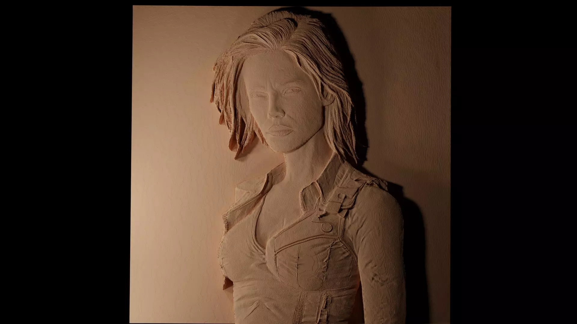 Sarah Connor Terminator CNC 3d Print High Relief Sand Casting 3D print model_0