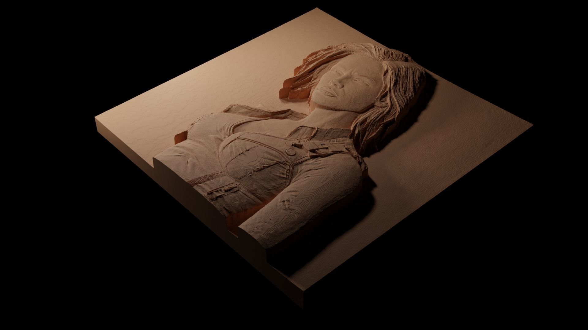 Sarah Connor Terminator CNC 3d Print High Relief Sand Casting 3D print model_1