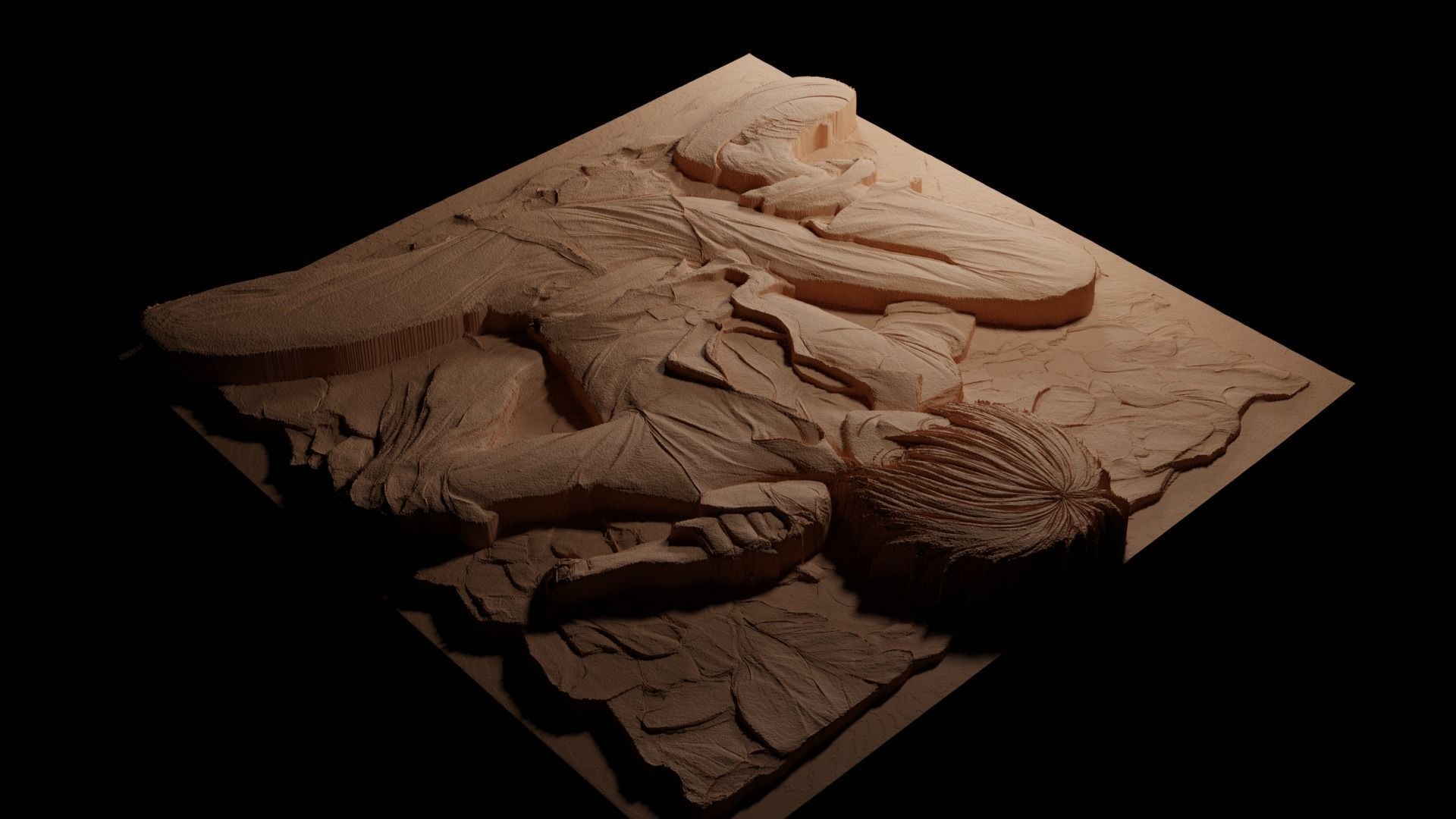 Sanji One Piece CNC 3d Print High Relief Sand Casting 3D print model_3