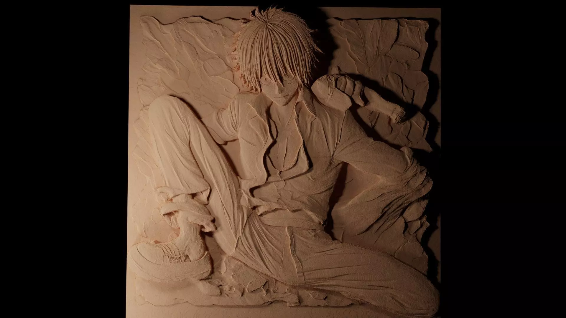 Sanji One Piece CNC 3d Print High Relief Sand Casting 3D print model_0