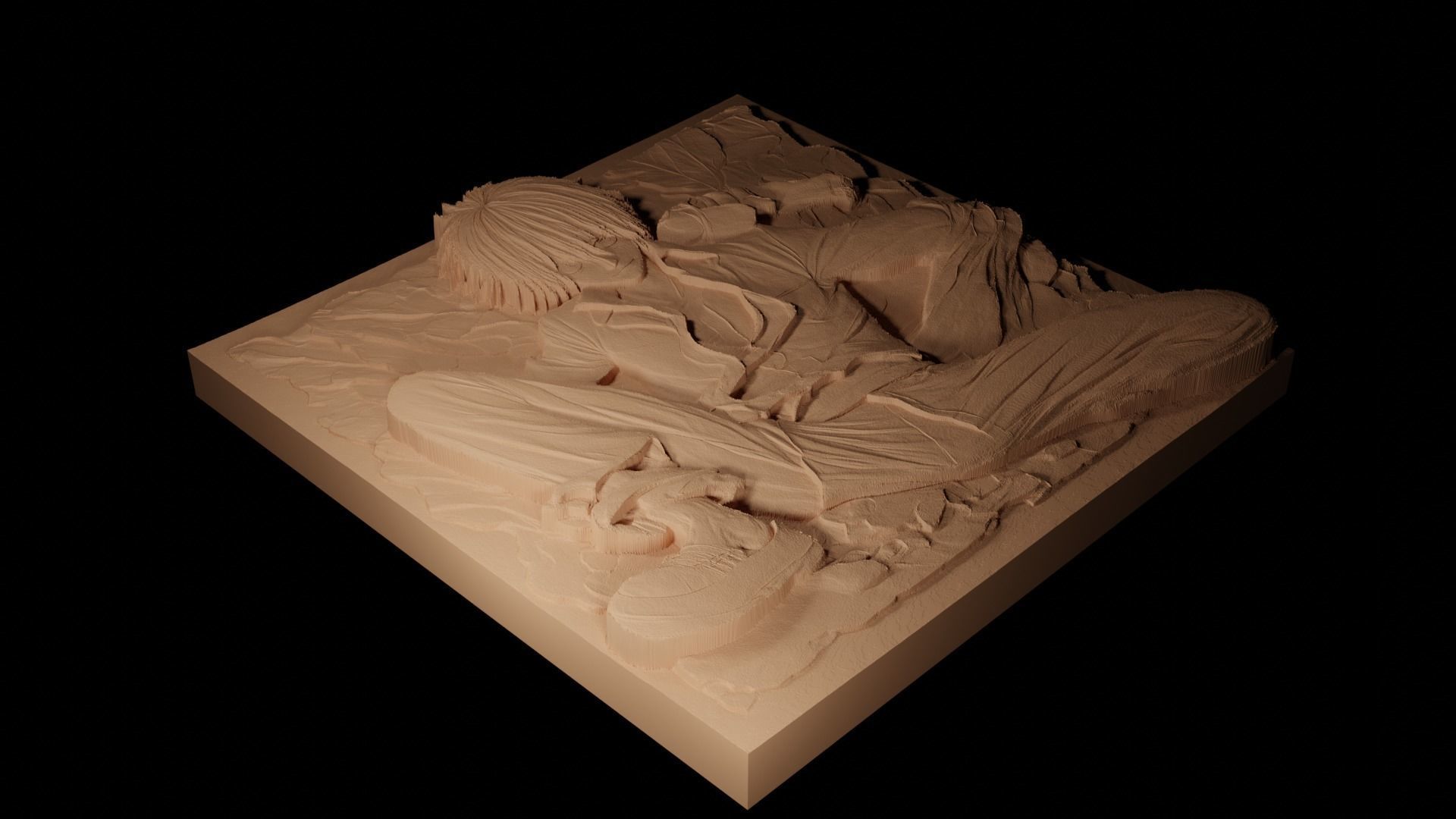 Sanji One Piece CNC 3d Print High Relief Sand Casting 3D print model_2