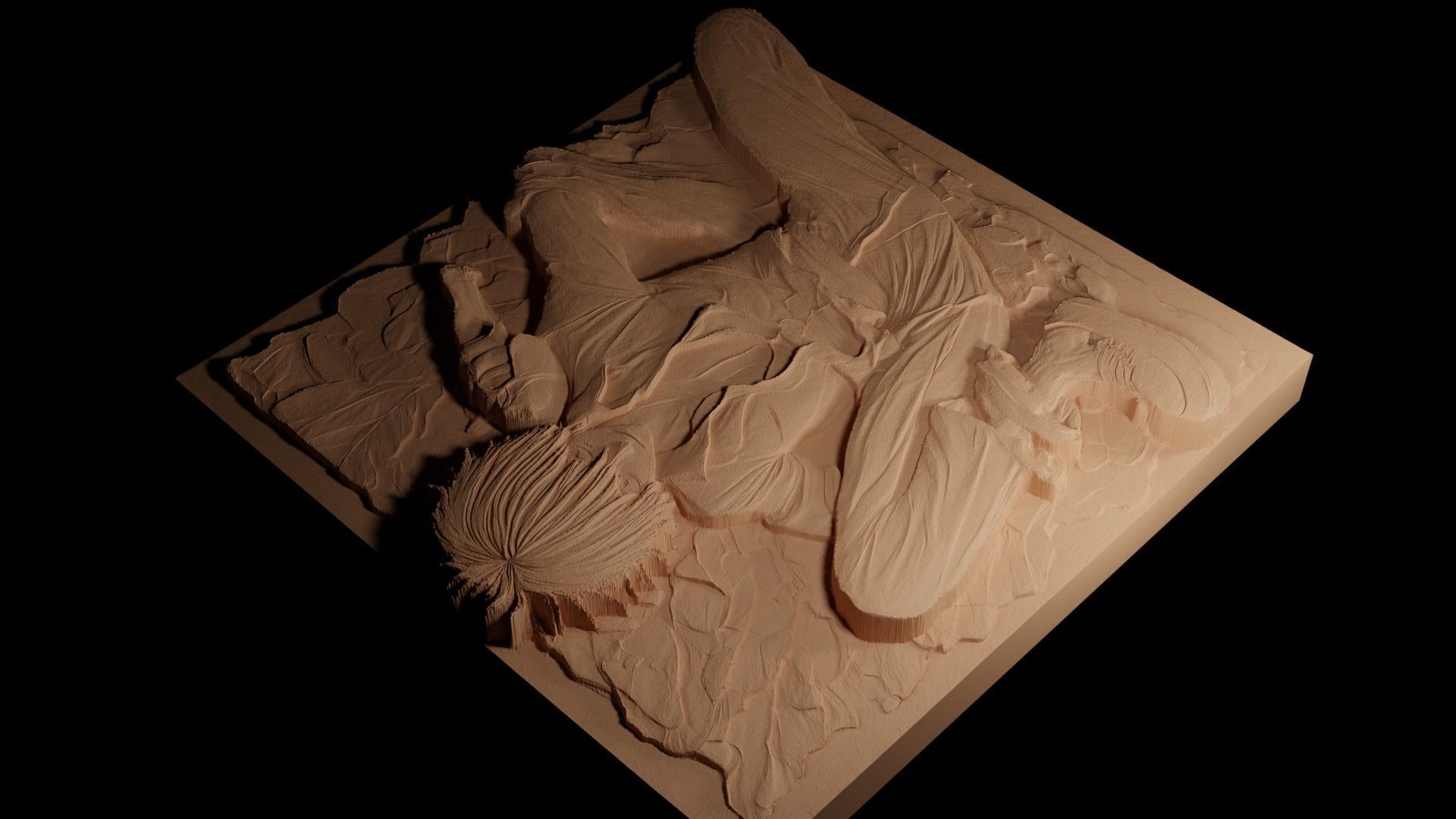 Sanji One Piece CNC 3d Print High Relief Sand Casting 3D print model_4