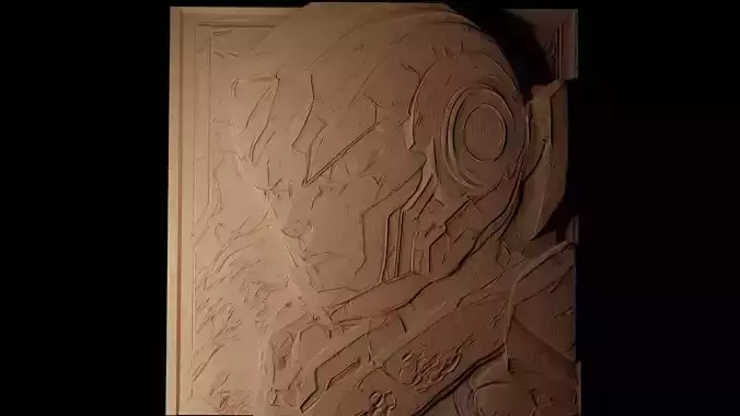 Samus Aran Metroid CNC 3d Print High Relief Sand Casting