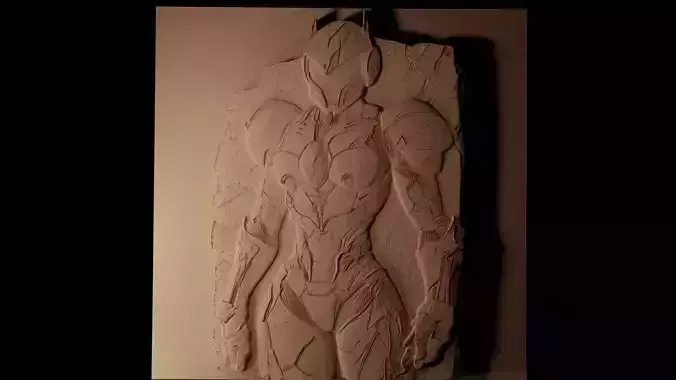 Samus Aran Metroid CNC 3d Print High Relief Sand Casting