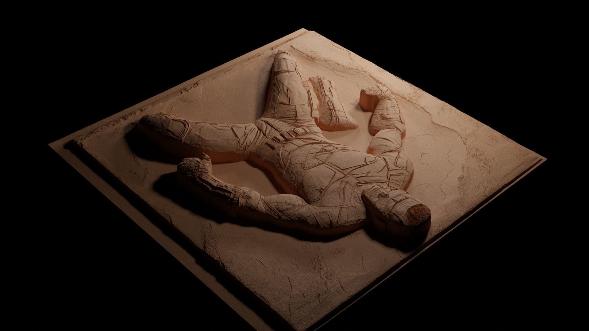 Sam Fisher Splinter Cell CNC 3d Print High Relief Sand Casting 3D print model_3