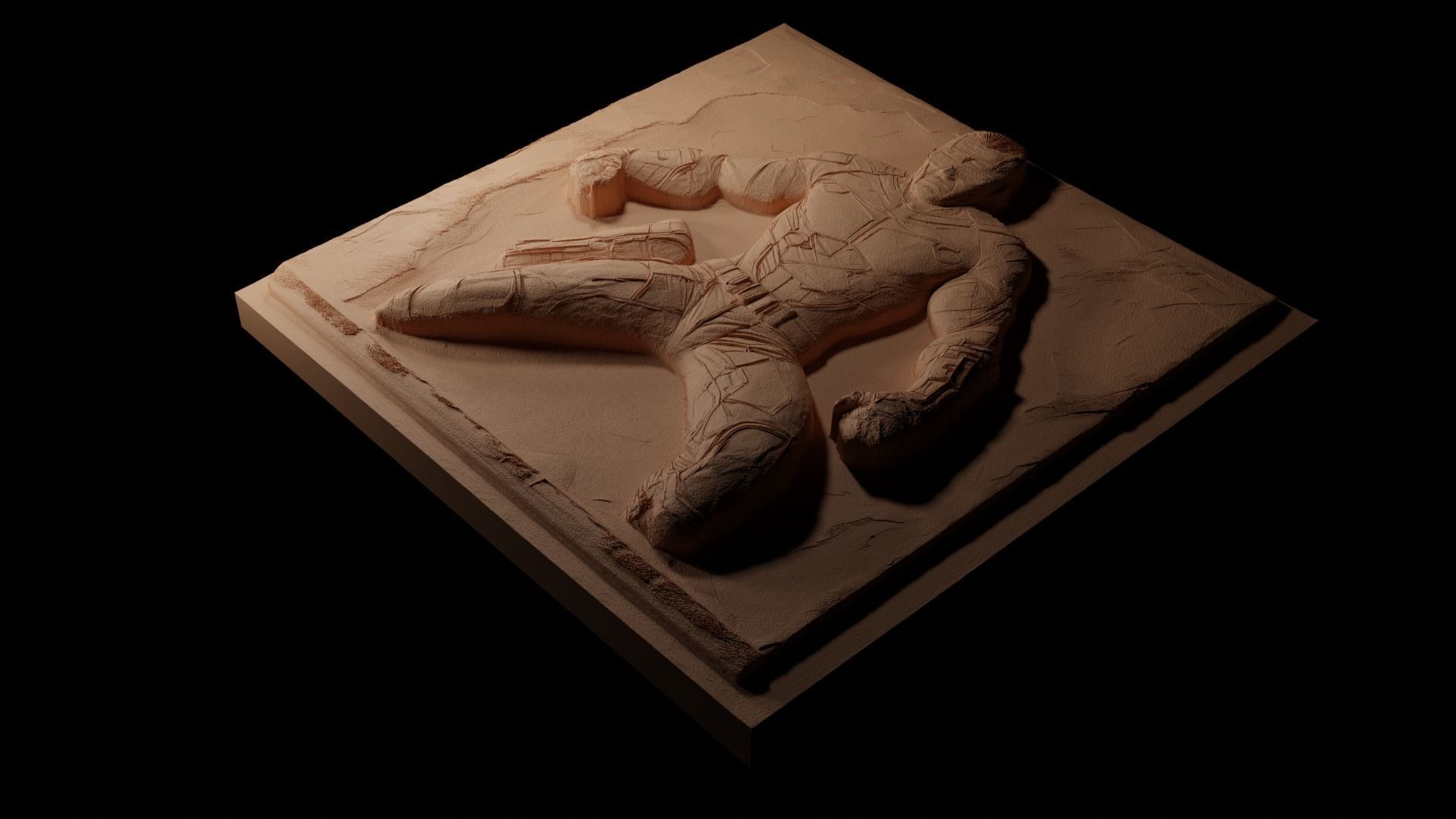 Sam Fisher Splinter Cell CNC 3d Print High Relief Sand Casting 3D print model_1