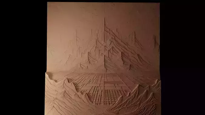 Salt Flats CNC 3d Print High Relief Sand Casting 3D print model