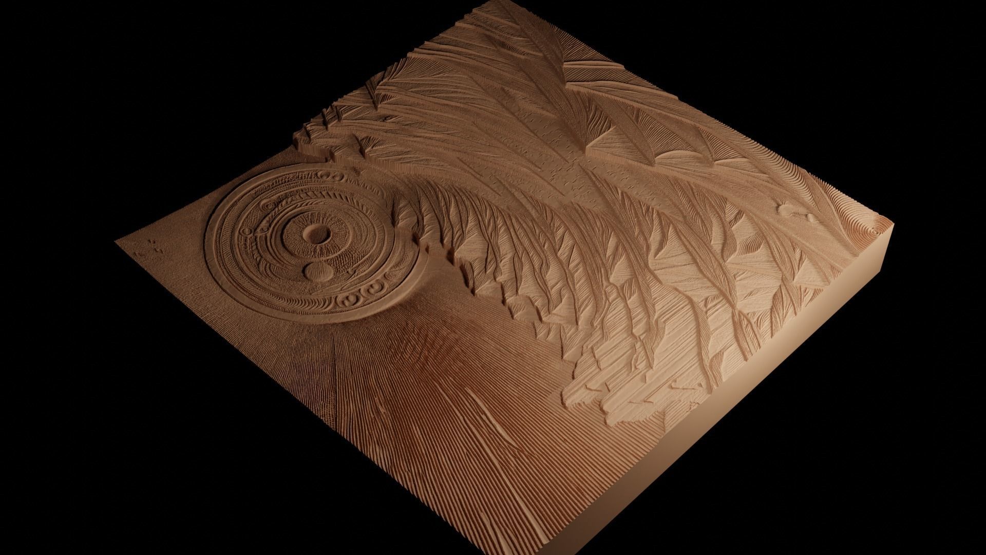 Sahara Desert CNC 3d Print High Relief Sand Casting 3D print model_4