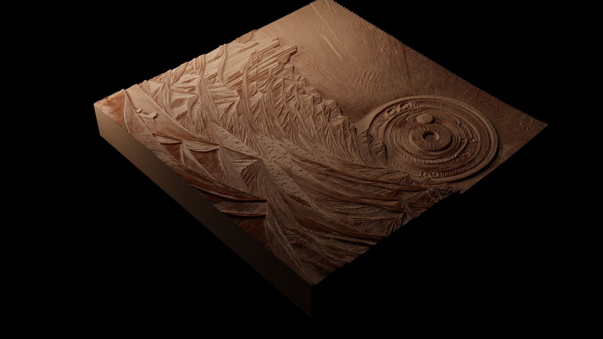 Sahara Desert CNC 3d Print High Relief Sand Casting 3D print model_1