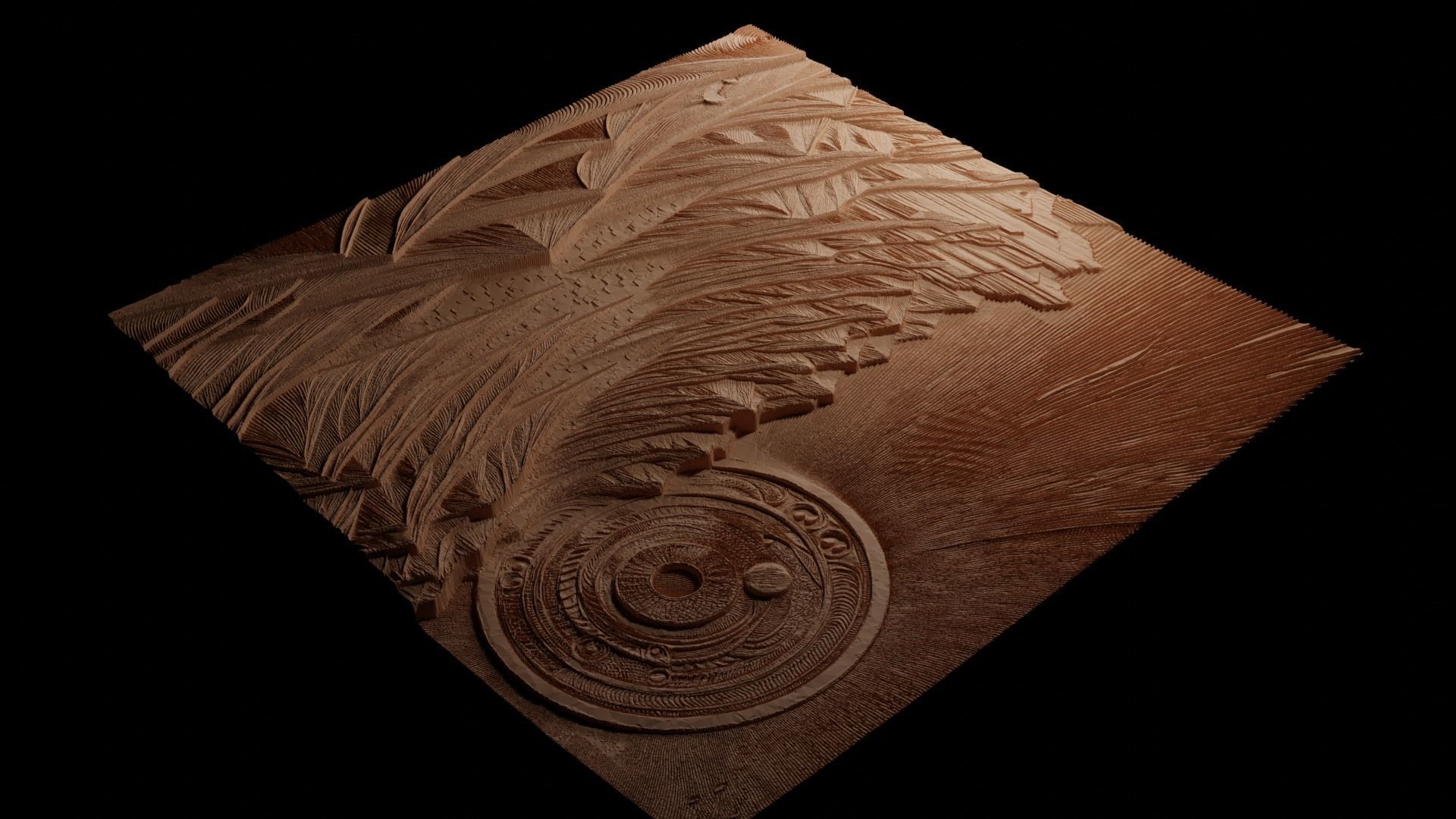 Sahara Desert CNC 3d Print High Relief Sand Casting 3D print model_3