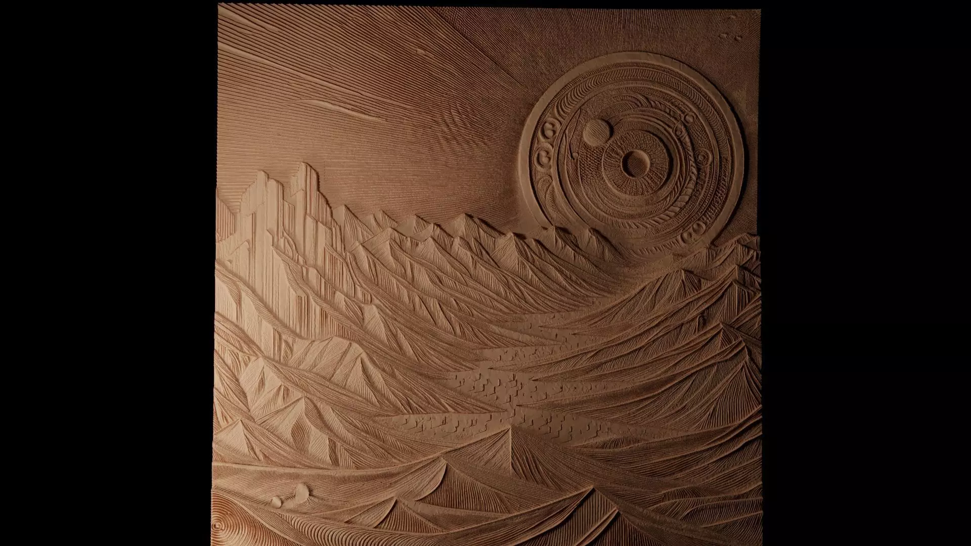 Sahara Desert CNC 3d Print High Relief Sand Casting 3D print model_0