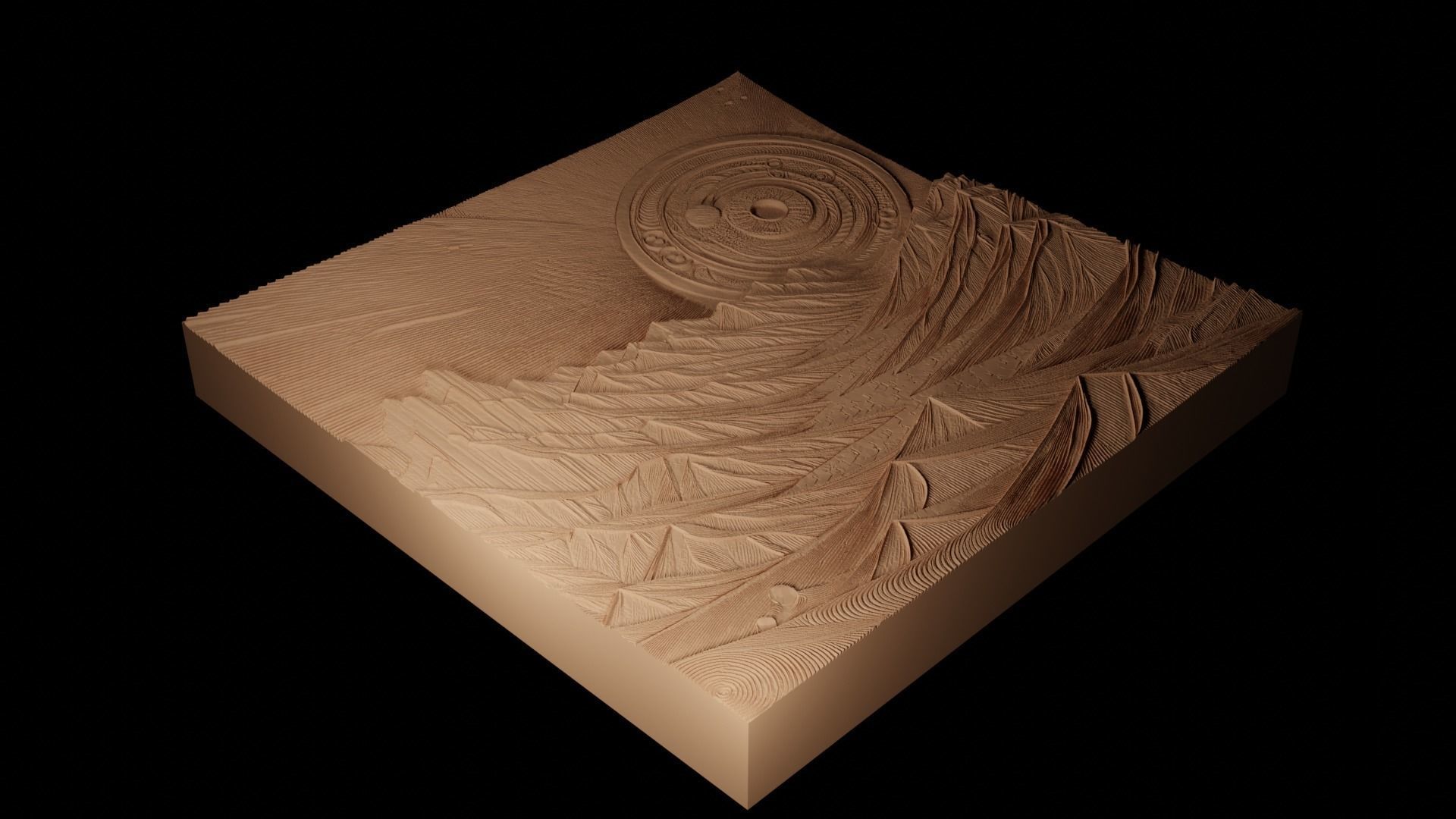 Sahara Desert CNC 3d Print High Relief Sand Casting 3D print model_2