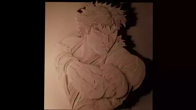 Ryu Street Fighter CNC 3d Print High Relief Sand Casting 3D print model