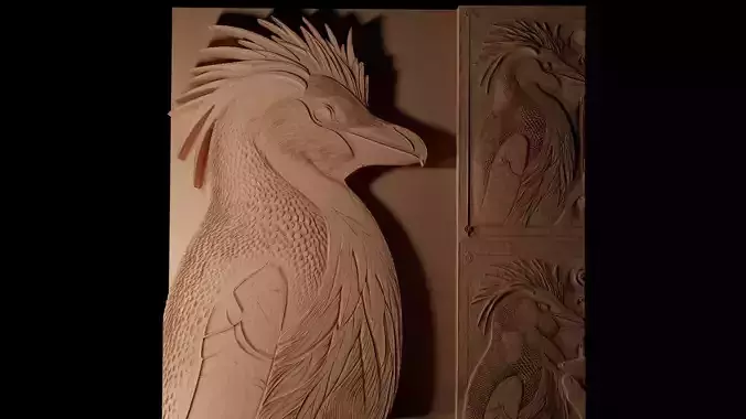 Rockhopper Penguin CNC 3d Print High Relief Sand Casting 3D print model