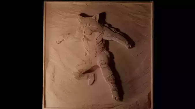 Rocket Raccoon CNC 3d Print High Relief Sand Casting