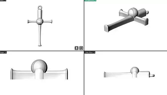 Baseball cross 3D print model