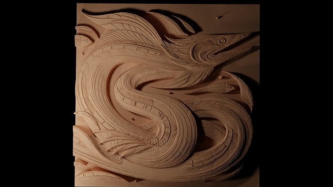 Ribbon Eel CNC 3d Print High Relief Sand Casting 3D print model