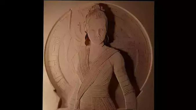 Rey Star Wars CNC 3d Print High Relief Sand Casting