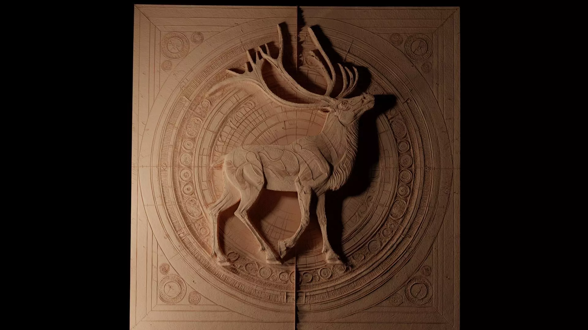 Reindeer CNC 3d Print High Relief Sand Casting 3D print model_0