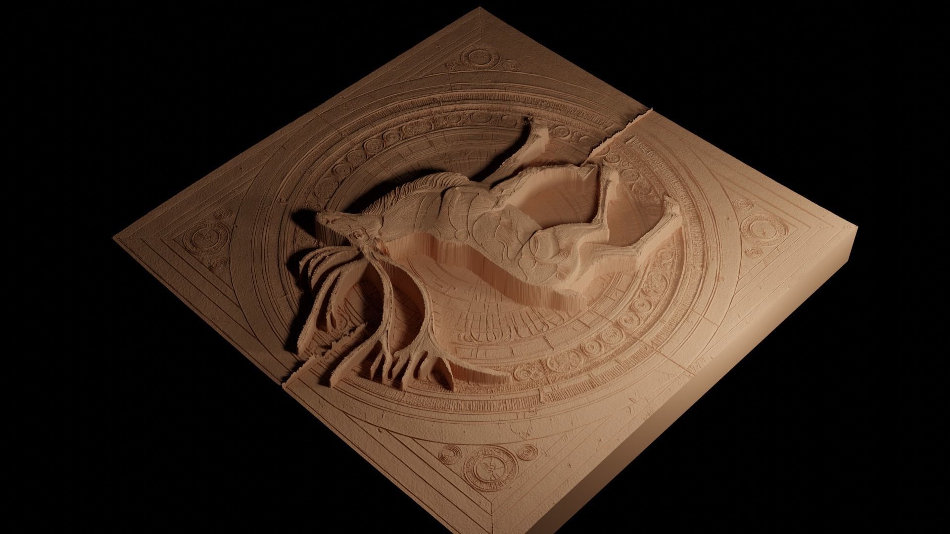 Reindeer CNC 3d Print High Relief Sand Casting 3D print model_4