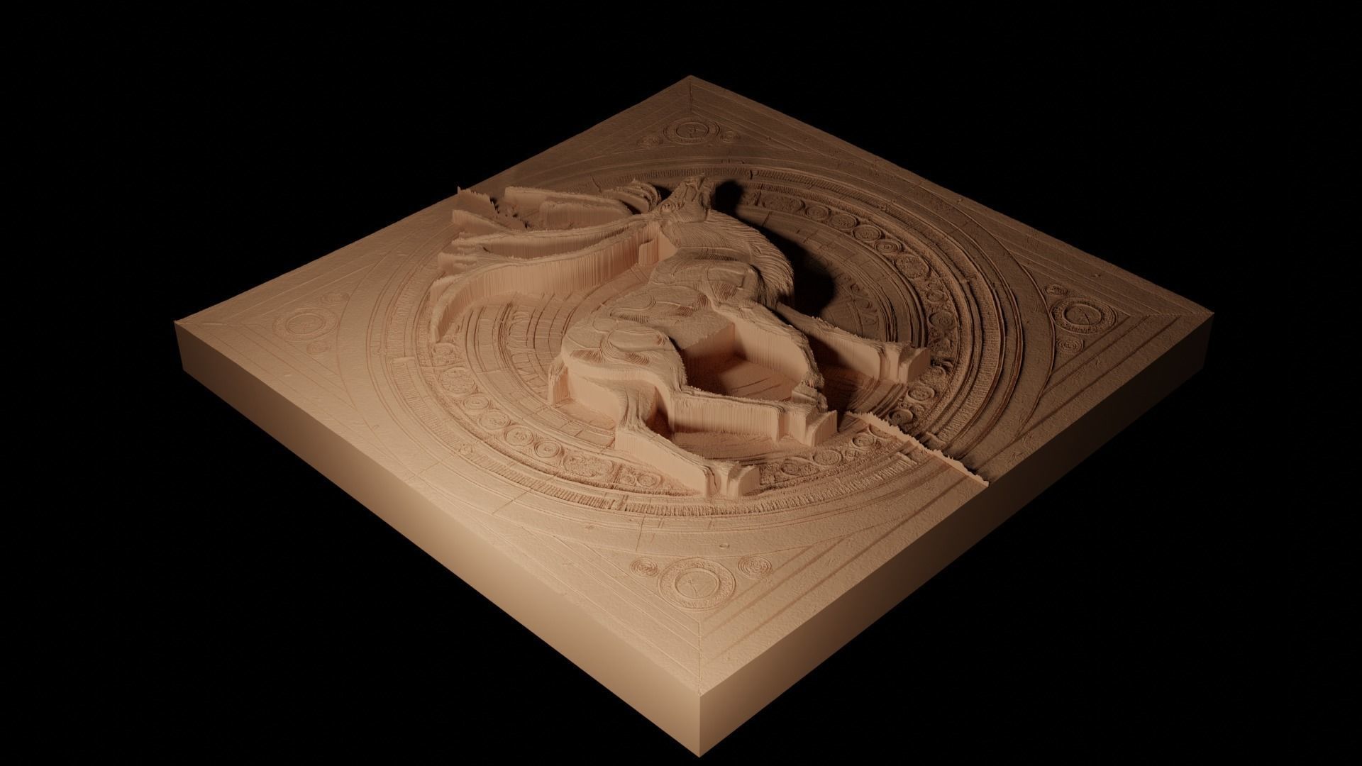 Reindeer CNC 3d Print High Relief Sand Casting 3D print model_2