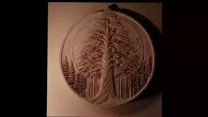 Redwood Tree CNC 3d Print High Relief Sand Casting
