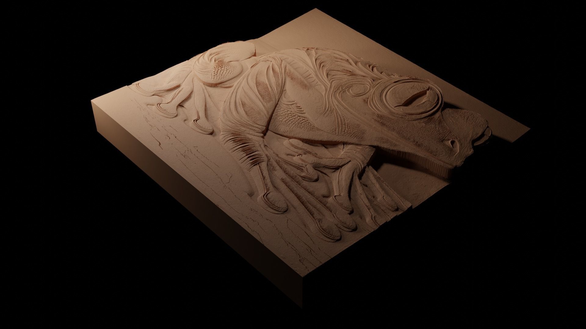 Red-eyed Tree Frog CNC 3d Print High Relief Sand Casting 3D print model_1