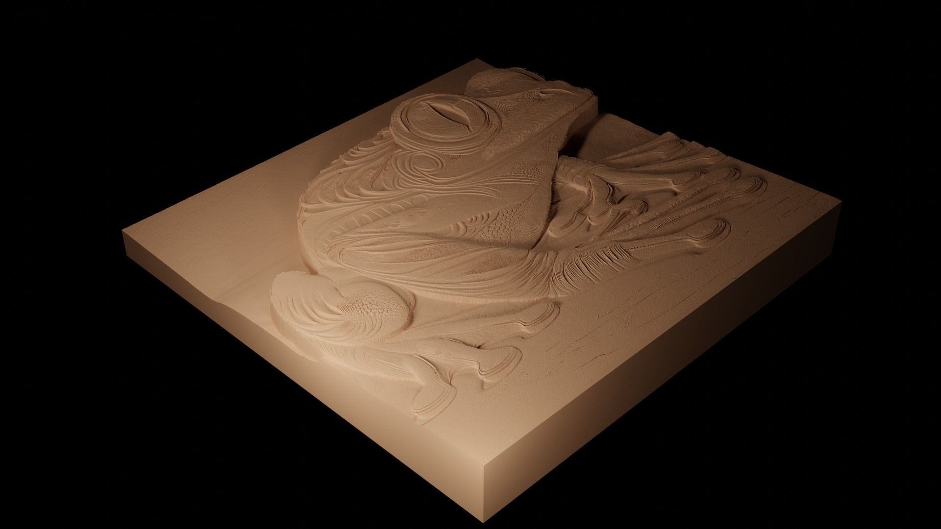 Red-eyed Tree Frog CNC 3d Print High Relief Sand Casting 3D print model_2