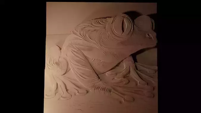 Red-eyed Tree Frog CNC 3d Print High Relief Sand Casting 3D print model