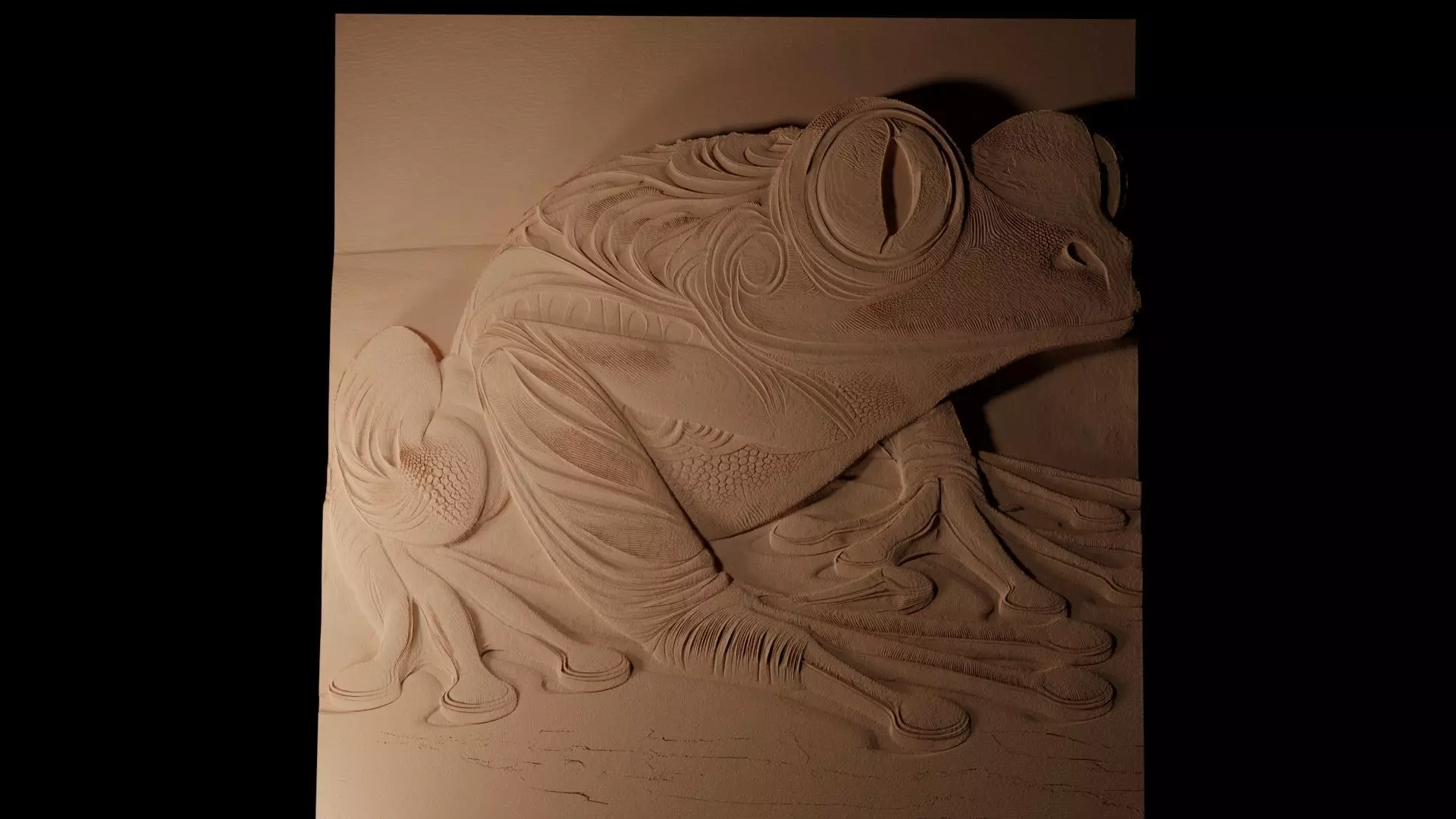 Red-eyed Tree Frog CNC 3d Print High Relief Sand Casting 3D print model_0