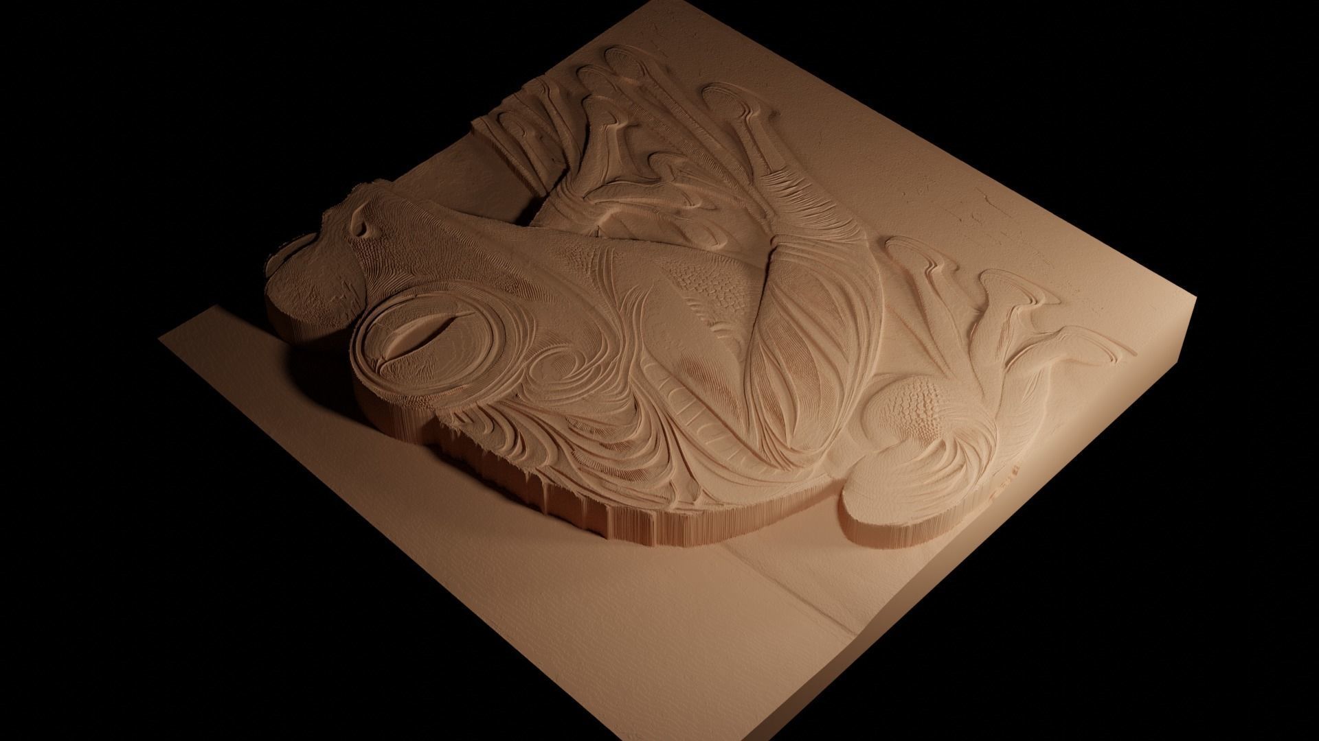 Red-eyed Tree Frog CNC 3d Print High Relief Sand Casting 3D print model_4