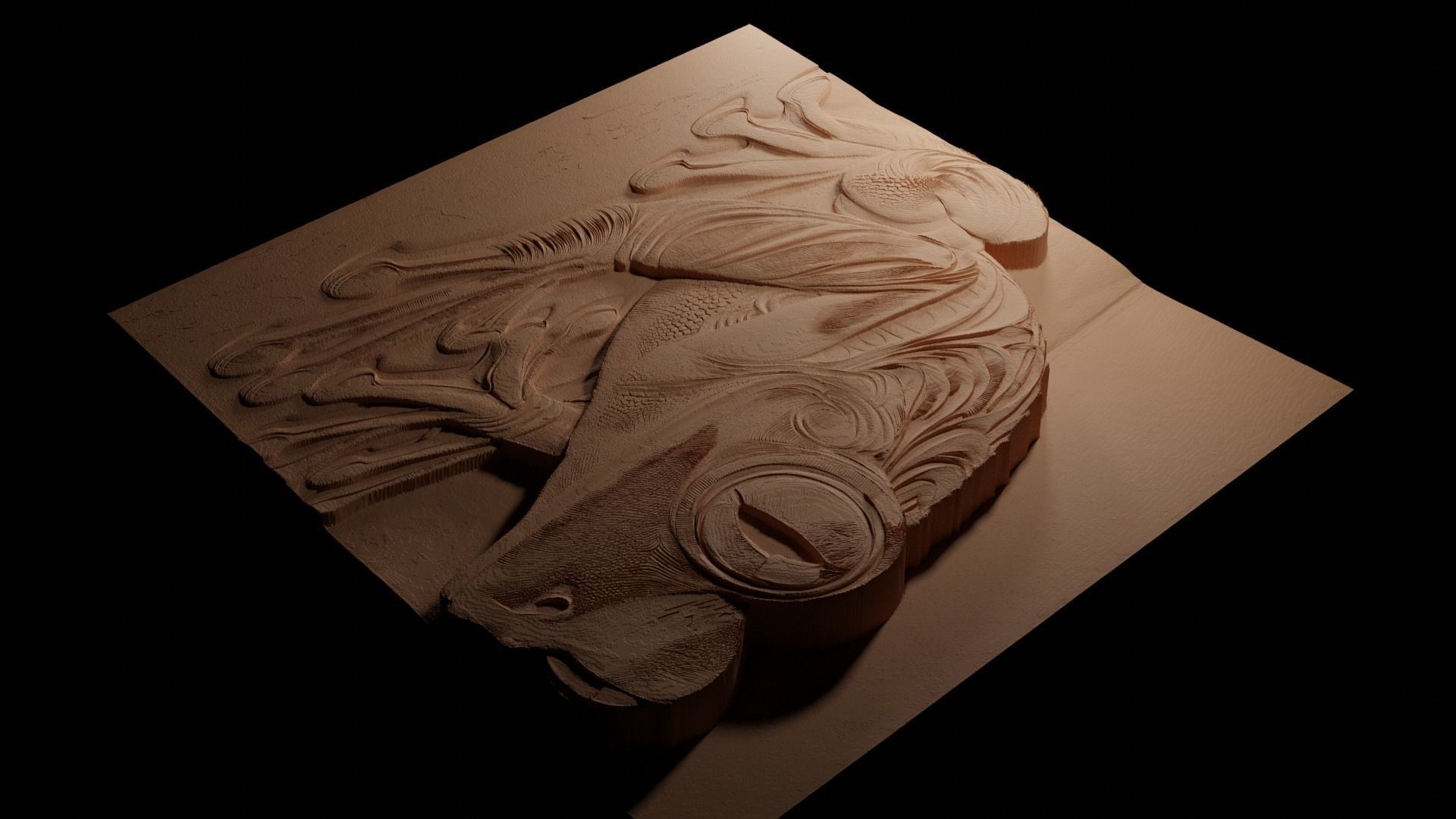 Red-eyed Tree Frog CNC 3d Print High Relief Sand Casting 3D print model_3