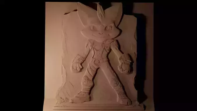 Ratchet and Clank CNC 3d Print High Relief Sand Casting