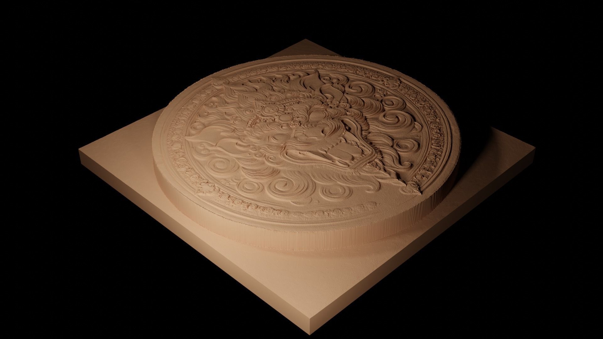 Rakshasa CNC 3d Print High Relief Sand Casting 3D print model_2