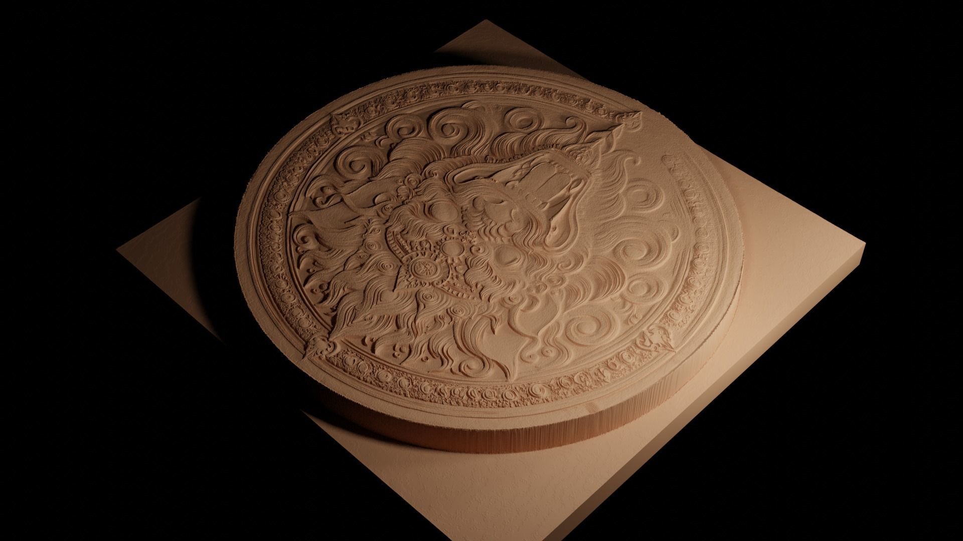 Rakshasa CNC 3d Print High Relief Sand Casting 3D print model_4