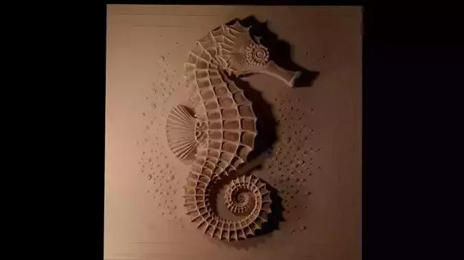 Pygmy Seahorse CNC 3d Print High Relief Sand Casting