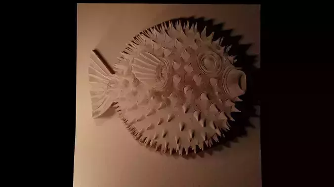 Pufferfish CNC 3d Print High Relief Sand Casting 3D print model