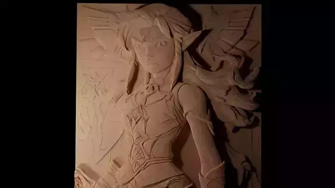 Princess Zelda CNC 3d Print High Relief Sand Casting