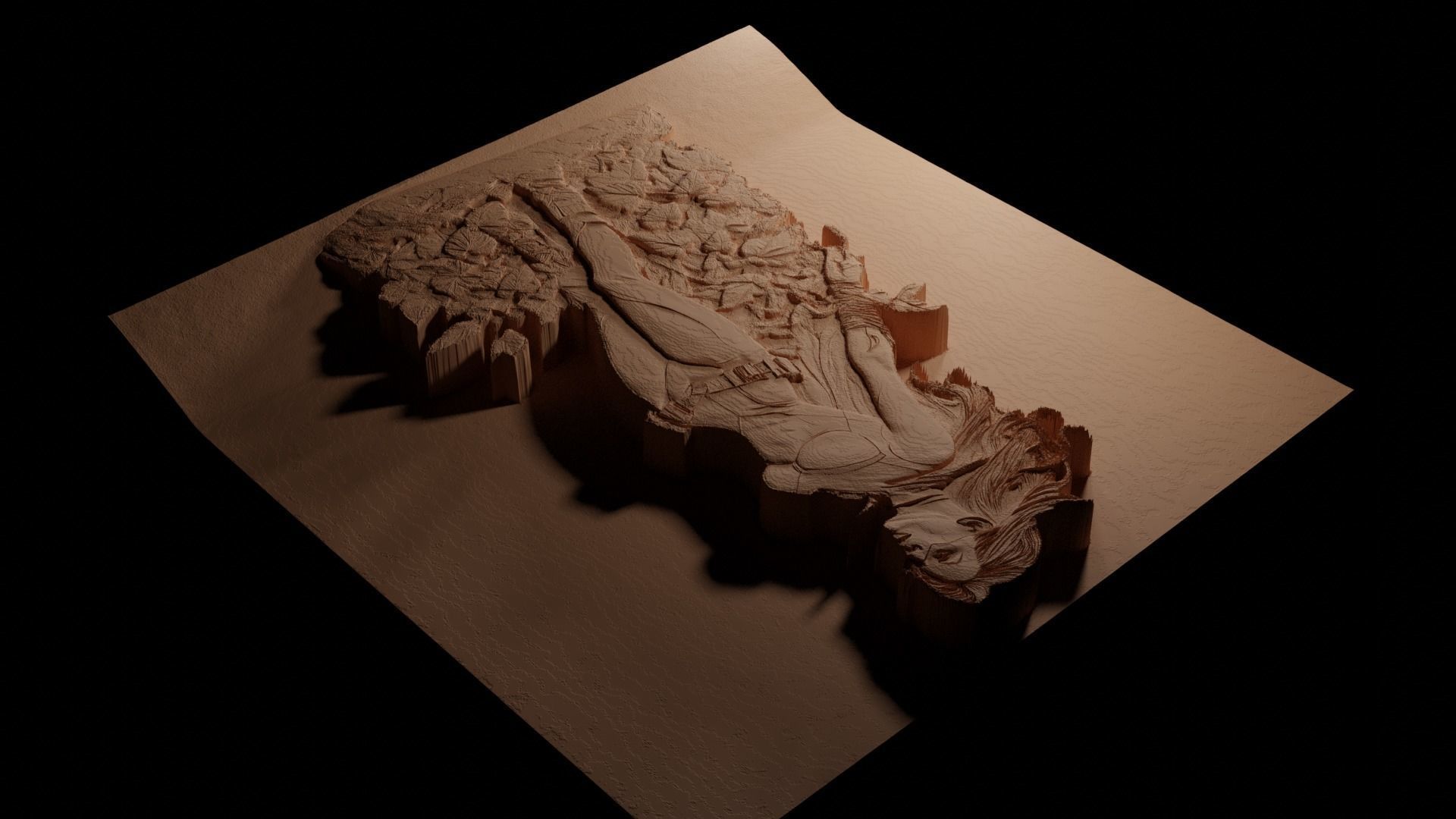 Poison Ivy Batman CNC 3d Print High Relief Sand Casting 3D print model_3