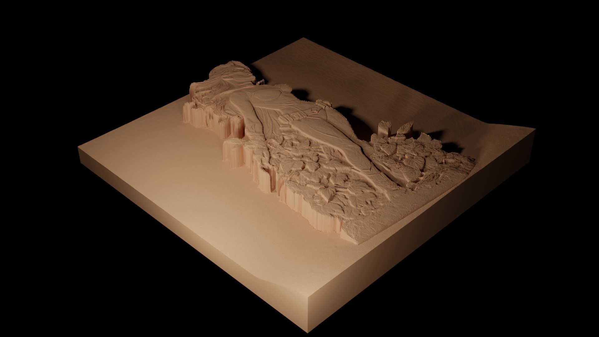 Poison Ivy Batman CNC 3d Print High Relief Sand Casting 3D print model_2