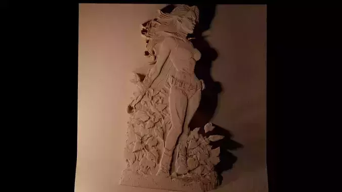 Poison Ivy Batman CNC 3d Print High Relief Sand Casting