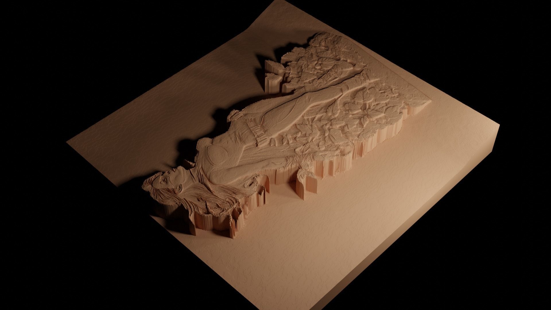 Poison Ivy Batman CNC 3d Print High Relief Sand Casting 3D print model_4