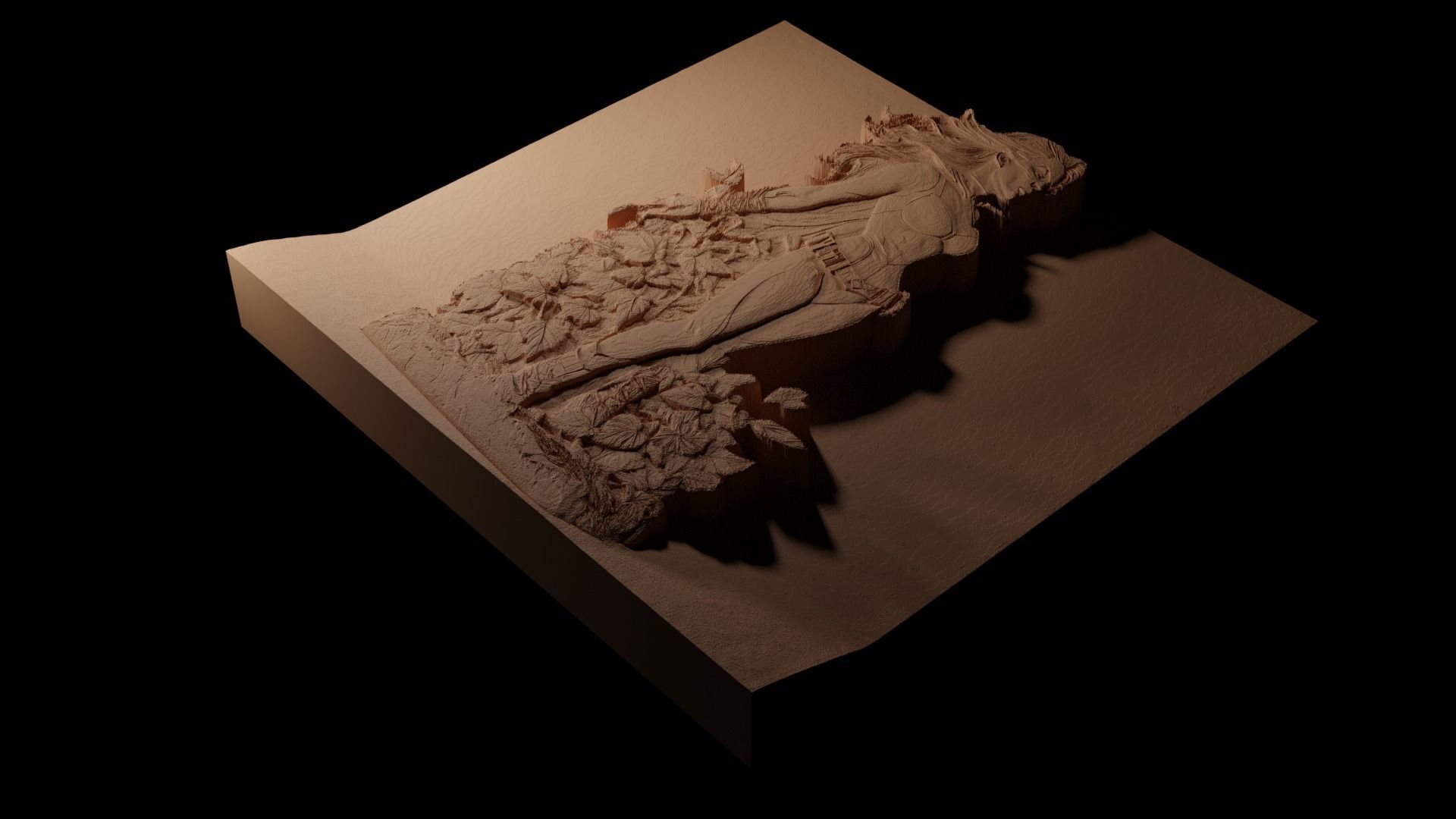 Poison Ivy Batman CNC 3d Print High Relief Sand Casting 3D print model_1