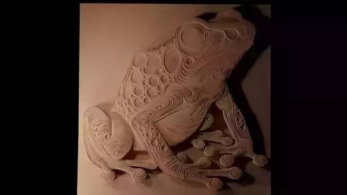 Poison Dart Frog CNC 3d Print High Relief Sand Casting